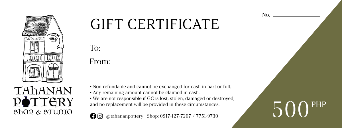 Tahanan Pottery Gift Certificate