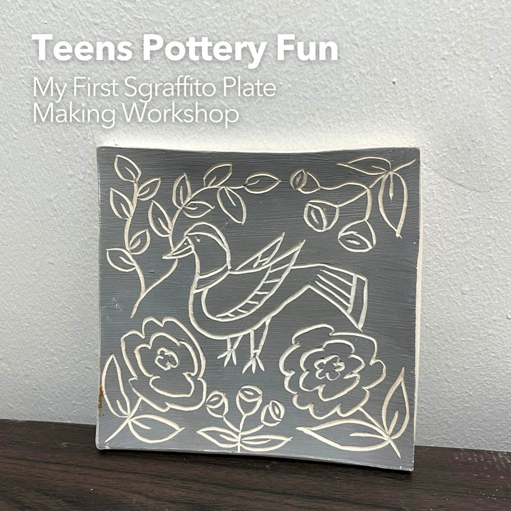 Teens' Pottery Fun: My First Sgraffito Plate Making Workshop