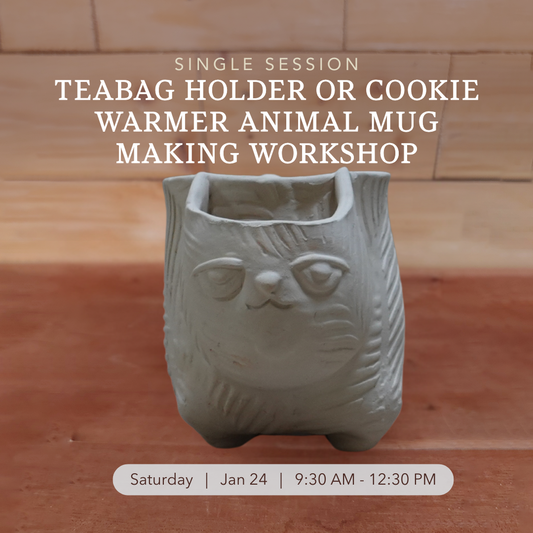 Teabag Holder or Cookie Warmer Animal Mug Making Workshop